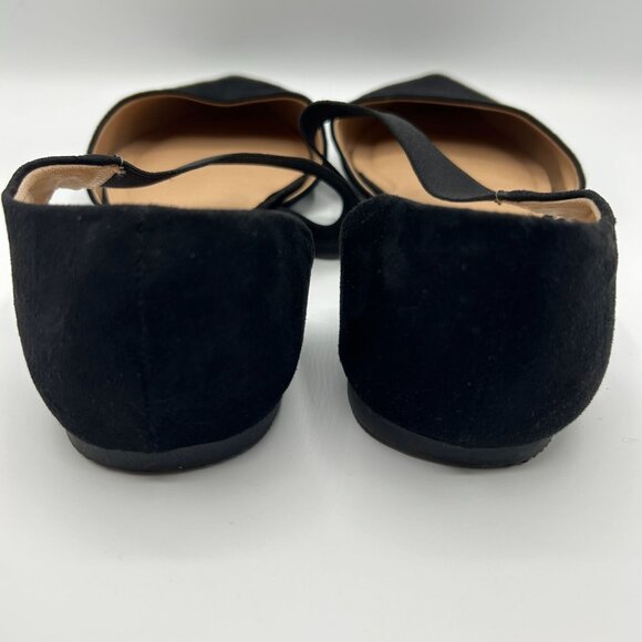 Torrid Pointed Toe Black Suede-Like Flats With Elastic Strap Size 10W - Picture 4 of 8
